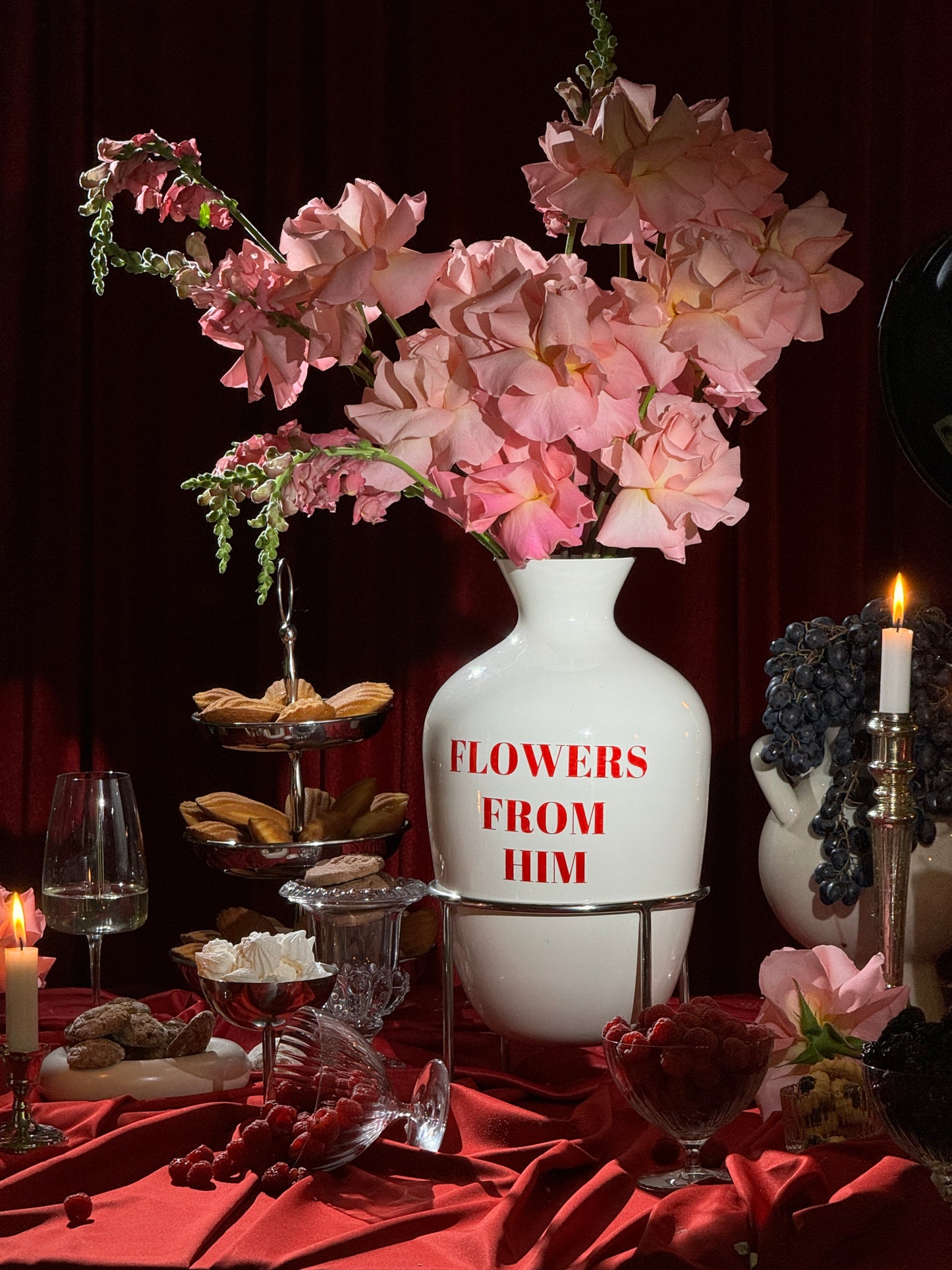 “FLOWERS FROM HIM” VASE